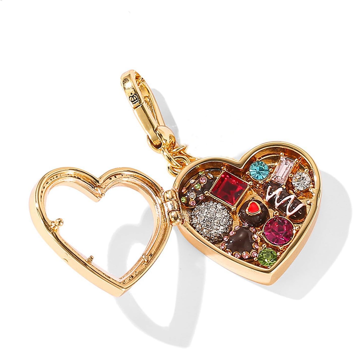 18K Gold Plated Openable Heart Locket Necklace for Women, Clear Window