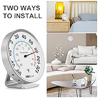 Vista 4 de Termómetro analógico de 5 pulgadas para interiores y exteriores, termómetro analógico para actualización de temperatura, termómetros de pared