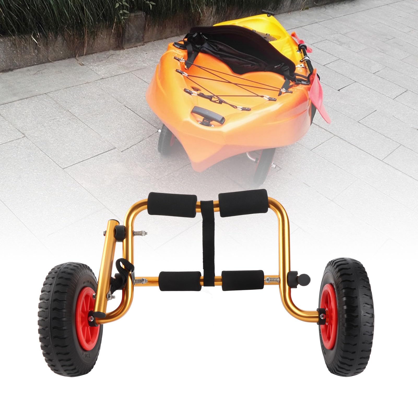 Kajakkorb Werkzeug, Tragbare Faltbare einfache Montage Aluminium Kajakwagen mit Großen Starken Pu 8 ' Reifen, Solide Kick-stand, 12 Meter