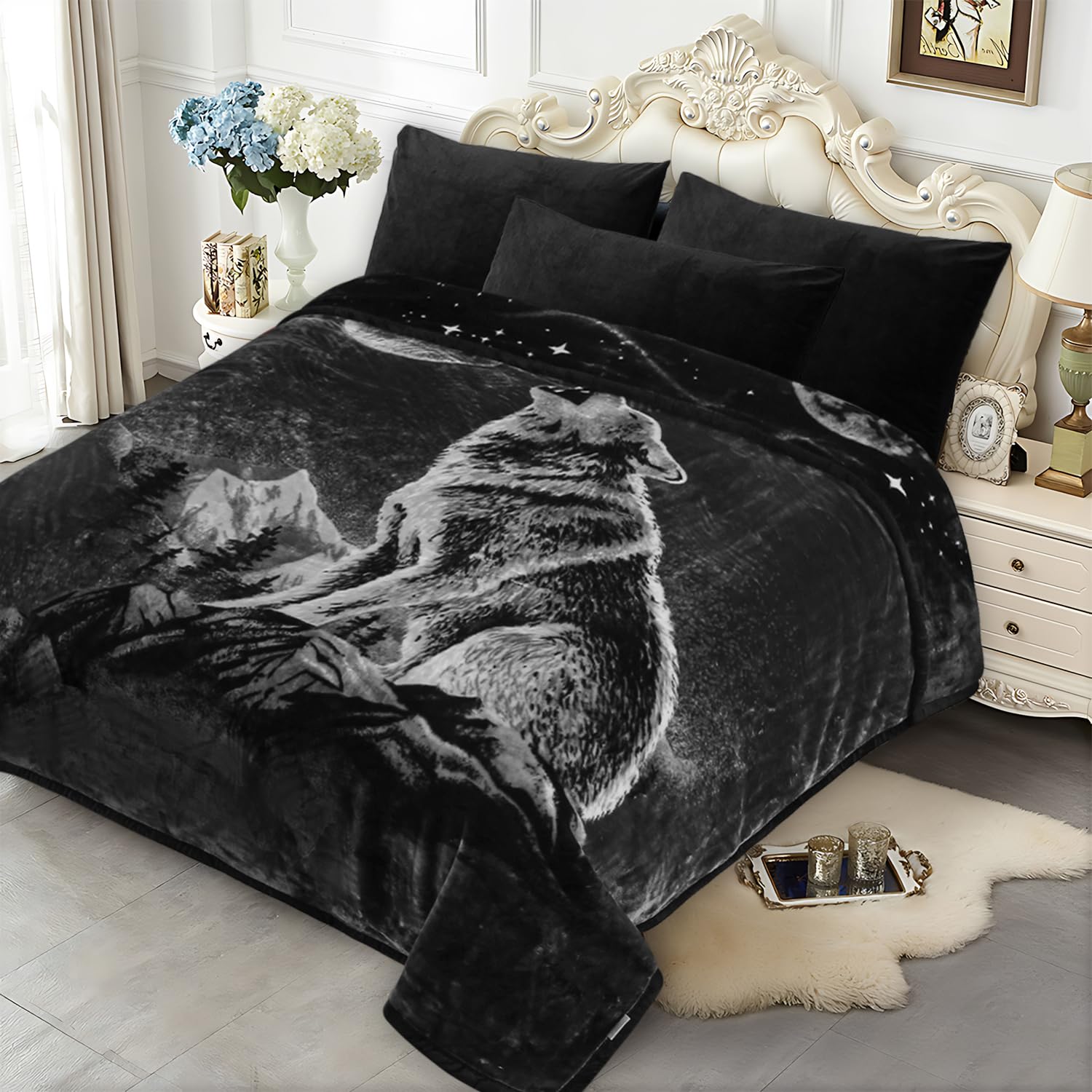 MWW 1993 Blanket ラグ Amazon.com: JYK Wolf Blanket Soft Mink Blanket, 5.7 LB