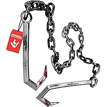Nicky Bigs Novelties Morph Plastic Fake Butcher Hook Meat Hooks with Chain Weapons Halloween Horror Prop