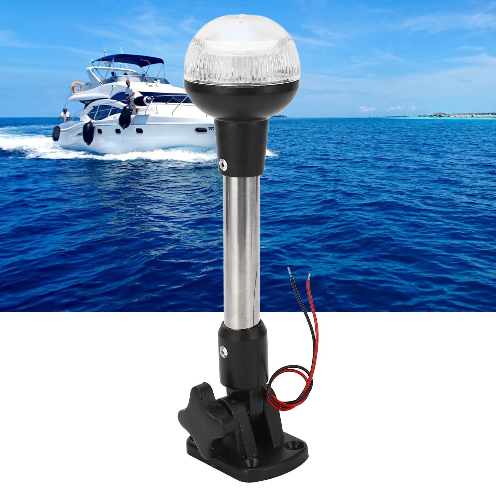 Luce di segnalazione per imbarcazioni, Luce di poppa a LED pieghevole da 9,5 pollici for barche pesca pontone