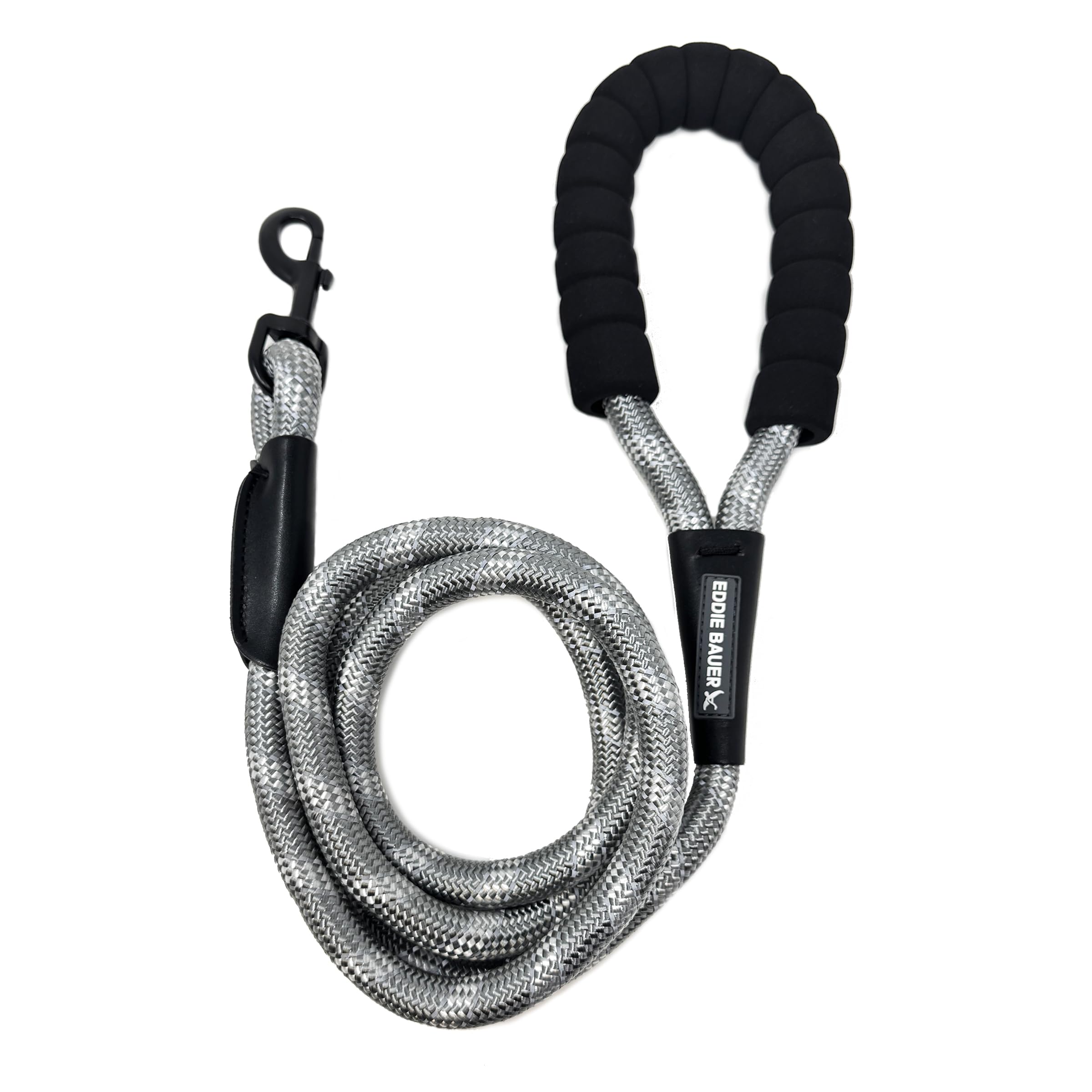 Laisse ronde tressée pour chien qui tire Eddie Bauer poignée en mousse soulagement mains