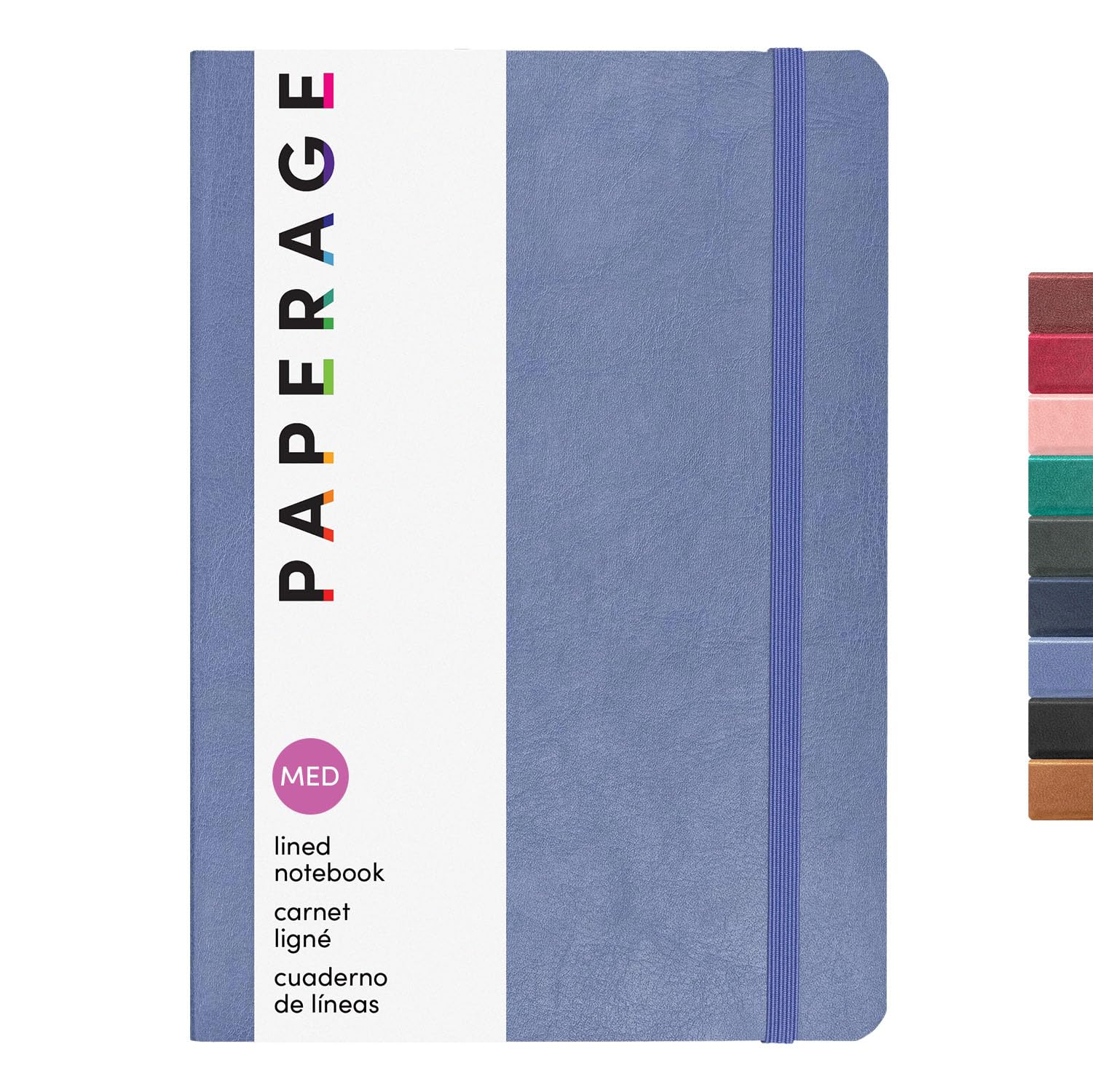 PAPERAGE Softcover Lined Journal Notebook (Periwinkle), 160 Pages, Medium College Ruled Notebook, 5.6 inches x 7.9 inches - 100 GSM Premium Paper, Soft Vegan Leather Journal for Home, Work & School