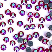 Vista 155 de 1440 piezas de diamantes de imitación termoadhesivos SS20 color púrpura2 con parte posterior plana, gemas de cristal de vidrio para ropa, camisas