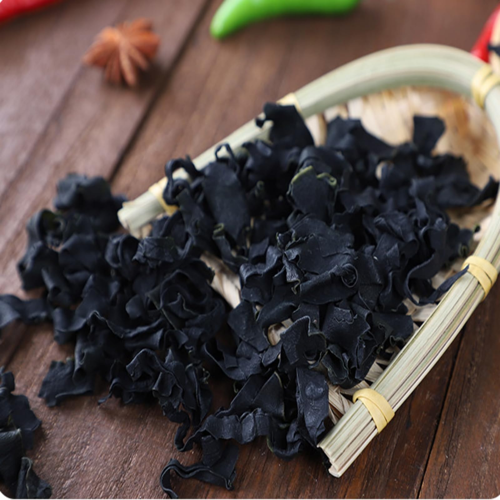 TraiHuyan Algues Wakame Séchées 100g, Algues Marines Premium pour Soupe Miso & Salade d'Algues - 100% Naturel, Vegan & Faible en Calories - Préparation Rapide,