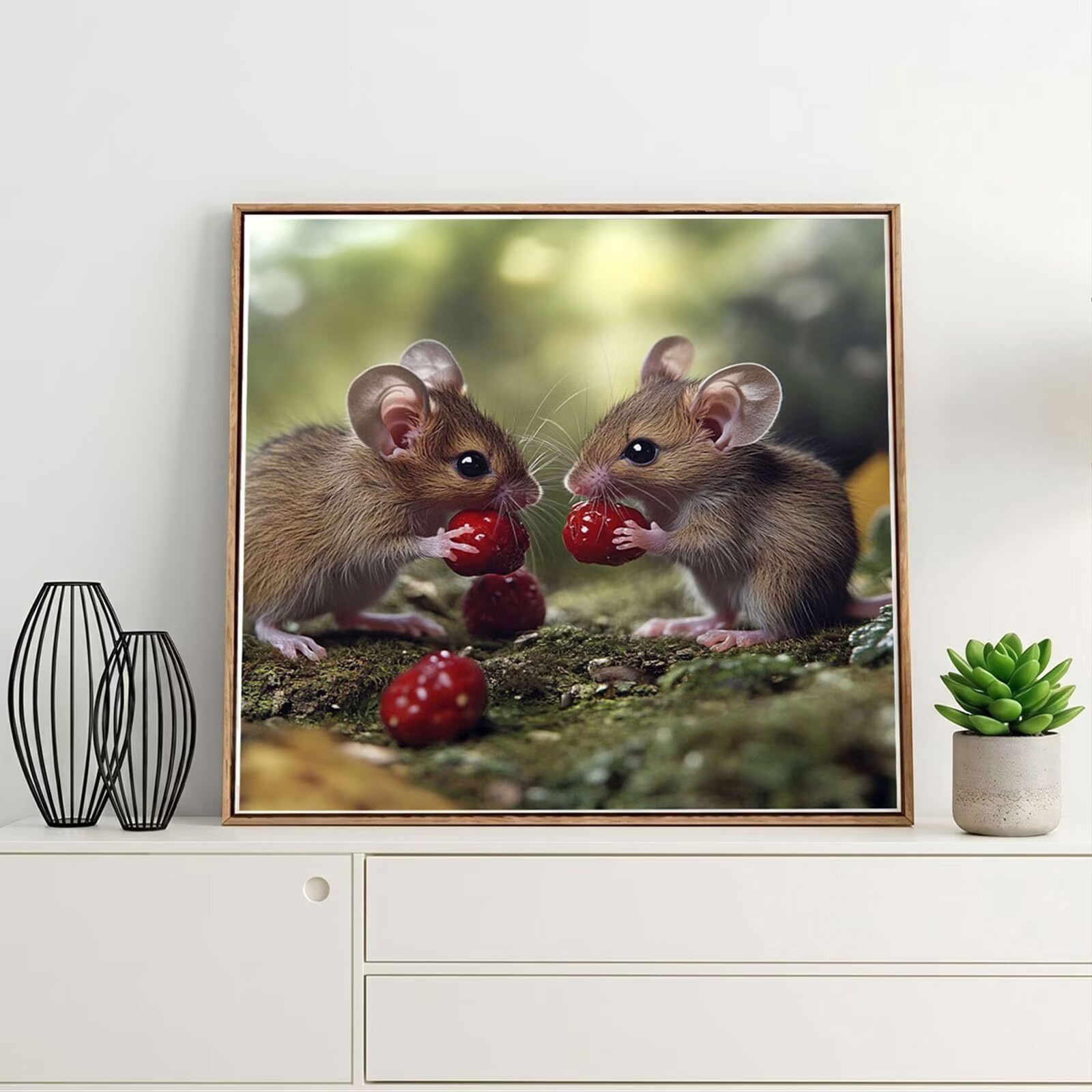 Broderie Diamant Kit Complet 5D, Animal Diamond Painting Adulte Plein Foret, Peinture Diamant pour Adulte Enfant Débutant, Loisirs Créatifs de Détente et Décoration Maison, Mignon 80x80cm FX#165