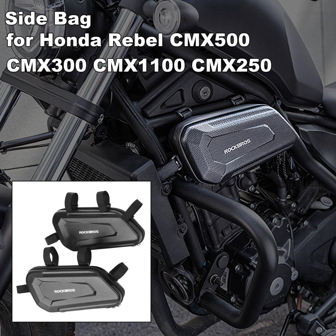 Borse laterali impermeabili in EVA rigide triangolari per Honda Rebel 1100 250 500 300 CMX1100 CMX250 CMX500 CMX300