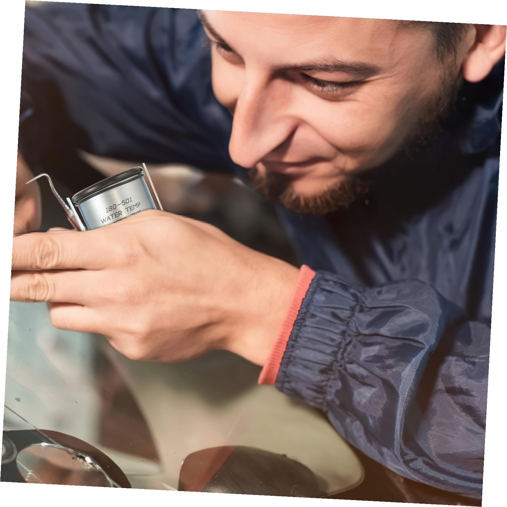 POPETPOP Misuratore di Temperatura Acqua per Auto da 52mm con Sensore, Indicatore Preciso in Metallo Argento, per Fai-da-te e Prevenzione Surriscaldamento