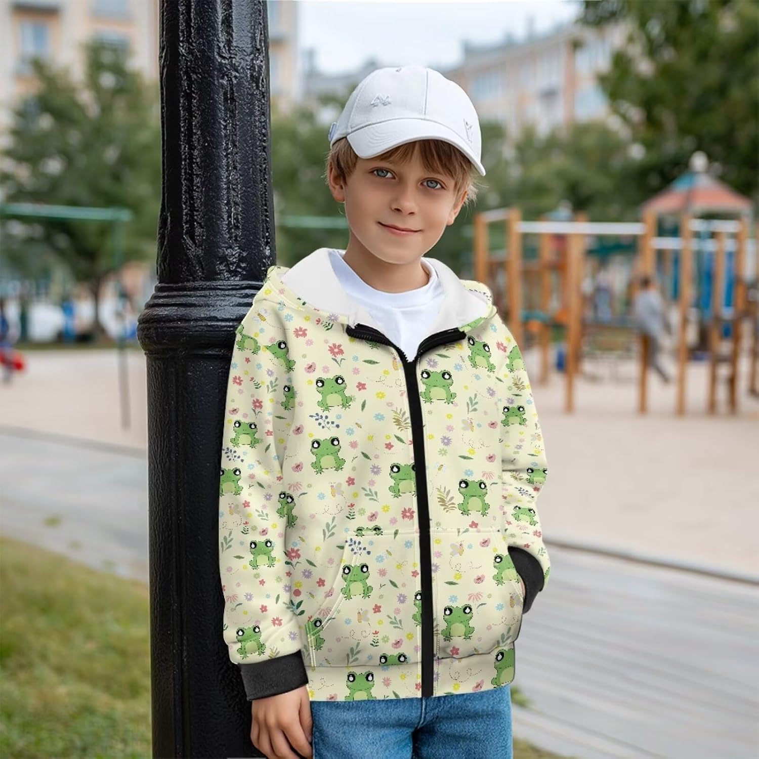 Boys Zip Up Hoodies Kids Fleece 3D Graphic Hoody Sweatshirt Zipper Jacket with Pockets for 6-16T