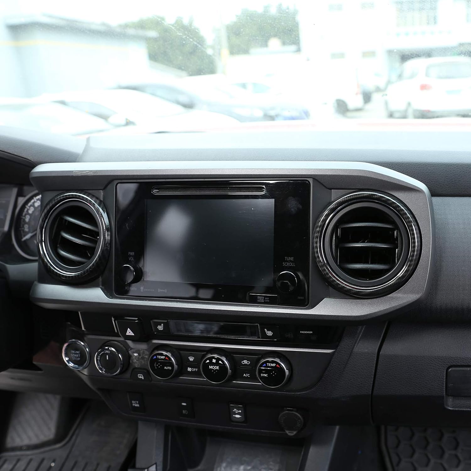 Dashboard Central Control Air Outlet Ring For Toyota Tacoma 2016-2020 (Carbon Fiber Style)