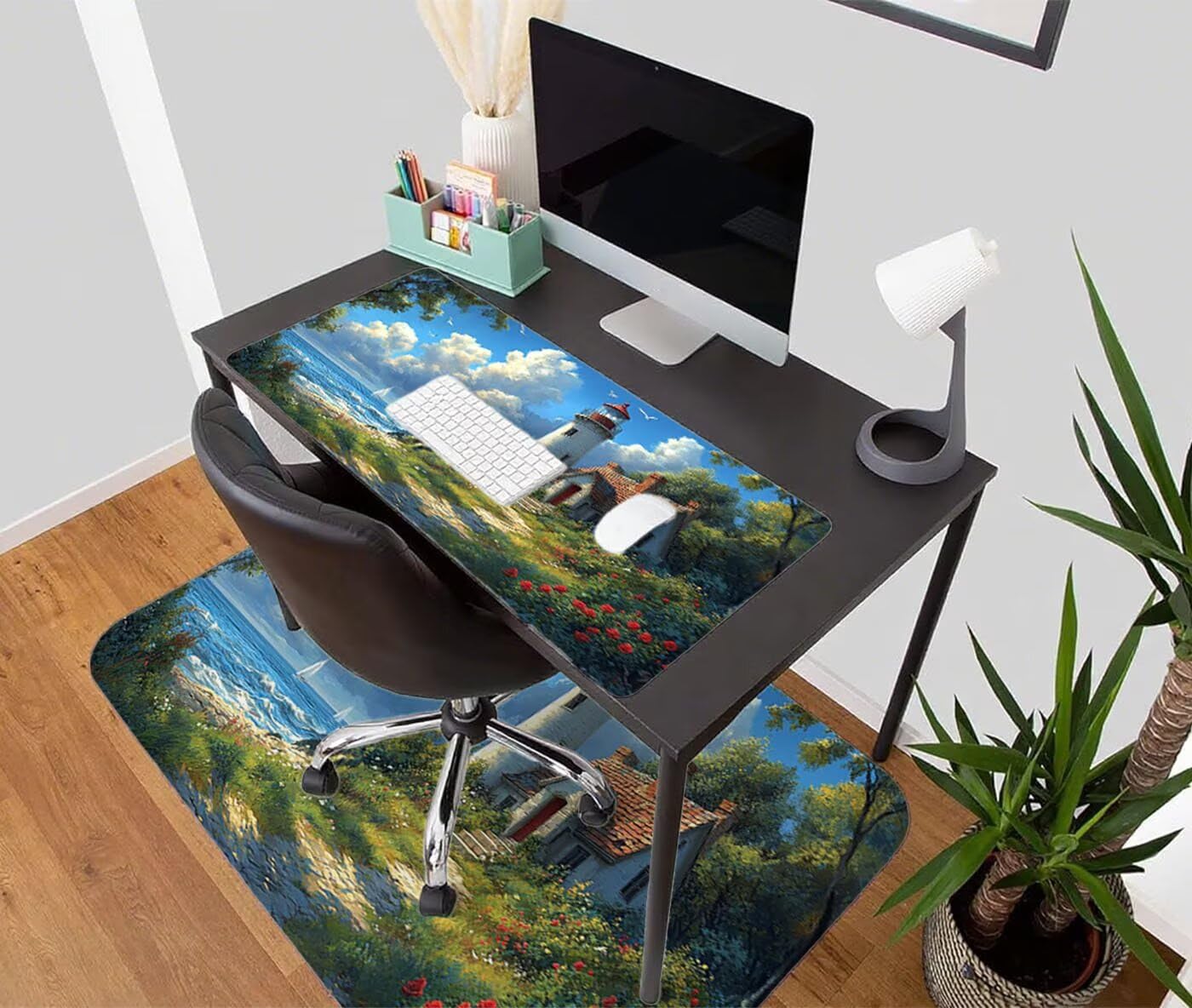 Podkładka pod mysz XXL 1200 x 600 mm duża podkładka pod mysz dla graczy reflektor pod ręką biurko szyte krawędzie wodoodporna antypoślizgowa do komputera, laptopa poprawia precyzję i szybkość