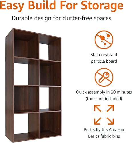 Vista 20 de Yaxa Basics Organizador de estantes con cubos de almacenamiento, 8 cubos, blanco, 11.7 pulgadas de profundidad x 24.1 pulgadas de ancho x 47.6