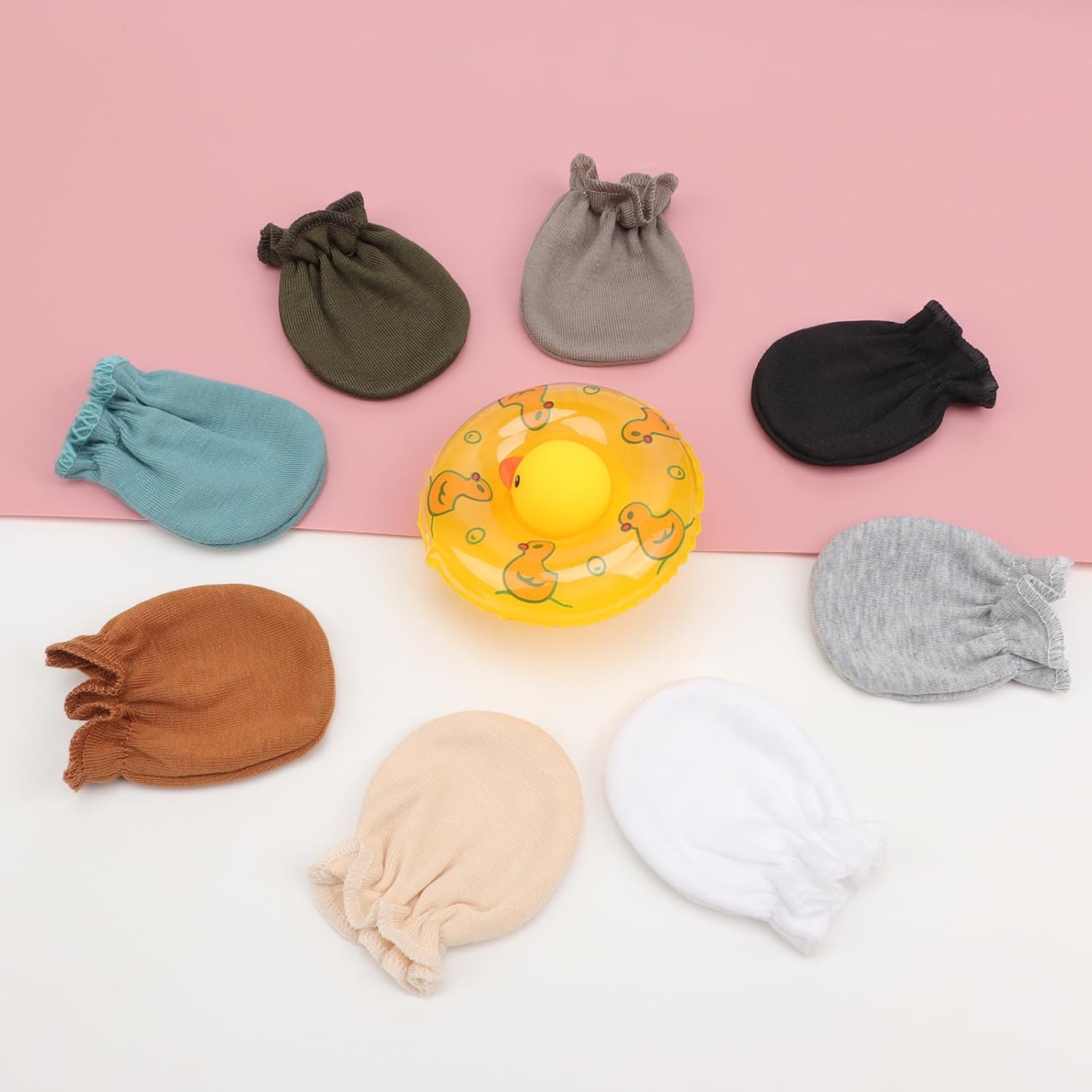 BQUBO Newborn Infant Toddler Mittens No Scratch Cotton Elastic Wrist Gloves Hypoallergenic for 0-6 Months Baby Boys Girls - Image 6