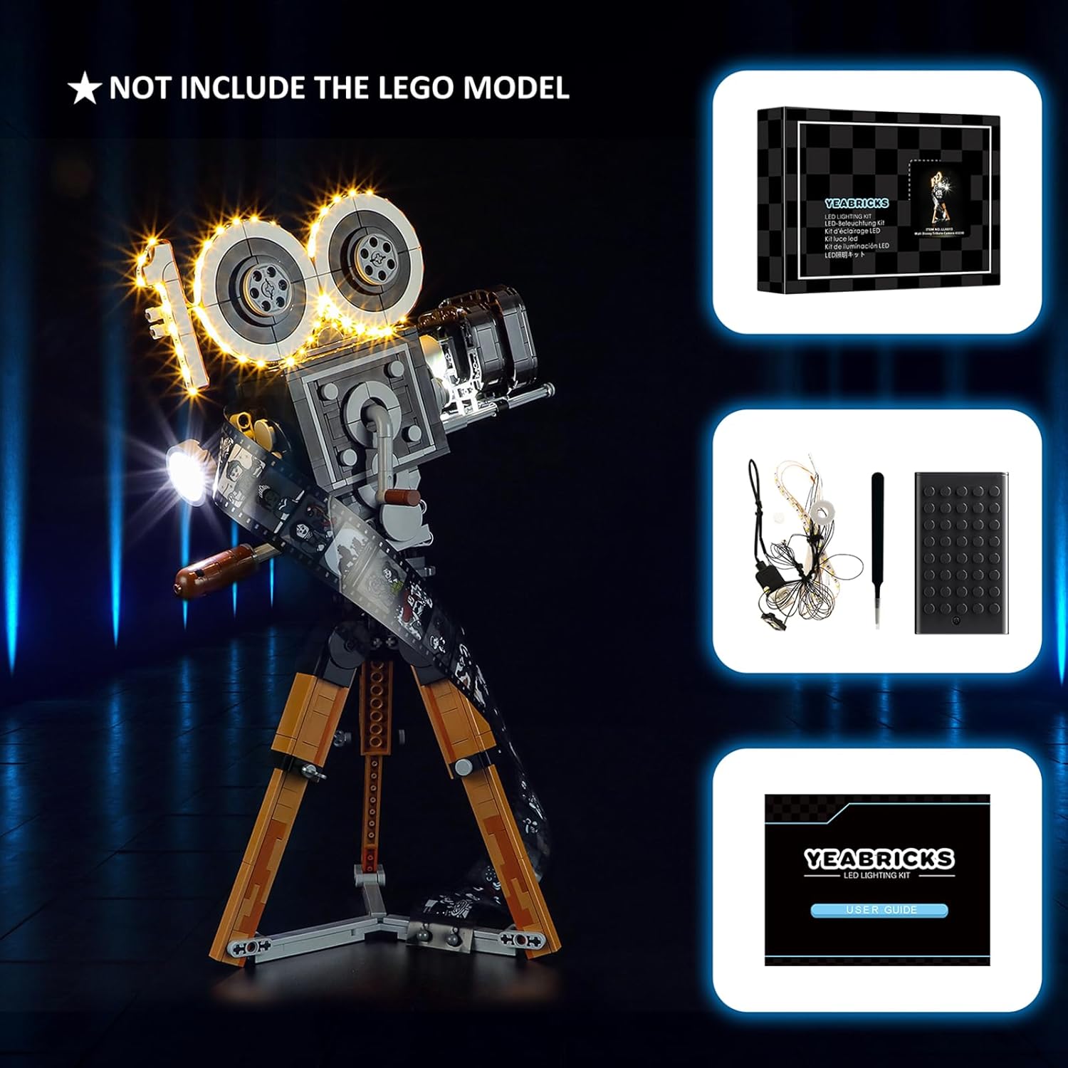 YEABRICKS LED Light for Lego-43230 Disney Walt Disney Tribute Camera Building Blocks Model (Lego Set NOT Included)