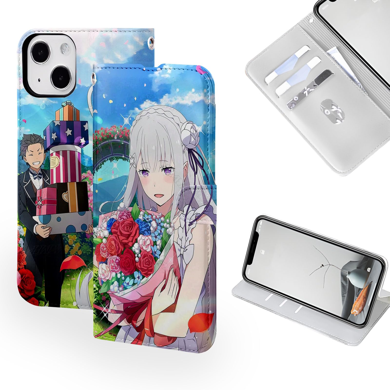 Amazon.co.jp: リゼロ スマホケース iphone14 plus ケース 手帳 型