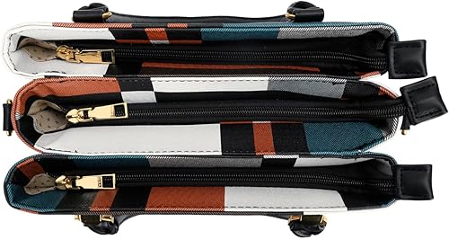 Miniatura 5 de KKXIU Bolsos tipo satchel para mujer con asa, bolsos de hombro y carteras con bolsillos y cremallera, bolsos cruzados de cuero