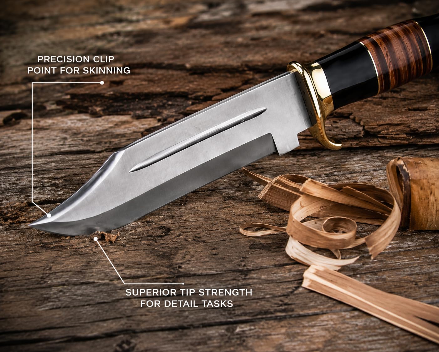 Novahaven Handmade Large Crocodile Hunting & Camping Bowie Knife with Leather Sheath Big Survival Fixed Blade Knife with Leather and Black Micarta Handle for Outdoor Camping Knives For Men