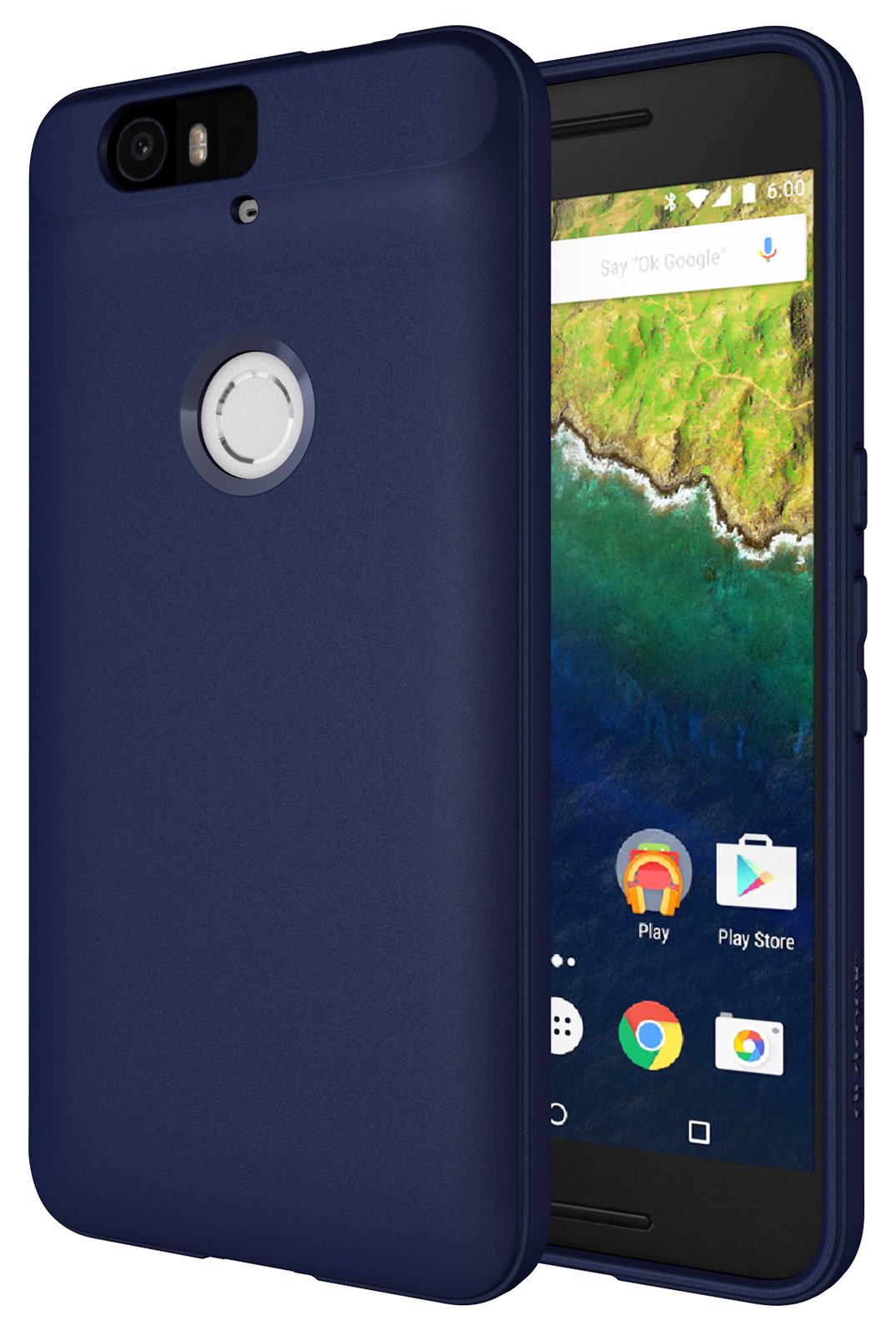 Nexus 6P Case, Diztronic Full Matte Slim-Fit Flexible TPU Case for Huawei Nexus 6P (2015) - Dark Navy Blue - (N6P-FM-Blue)
