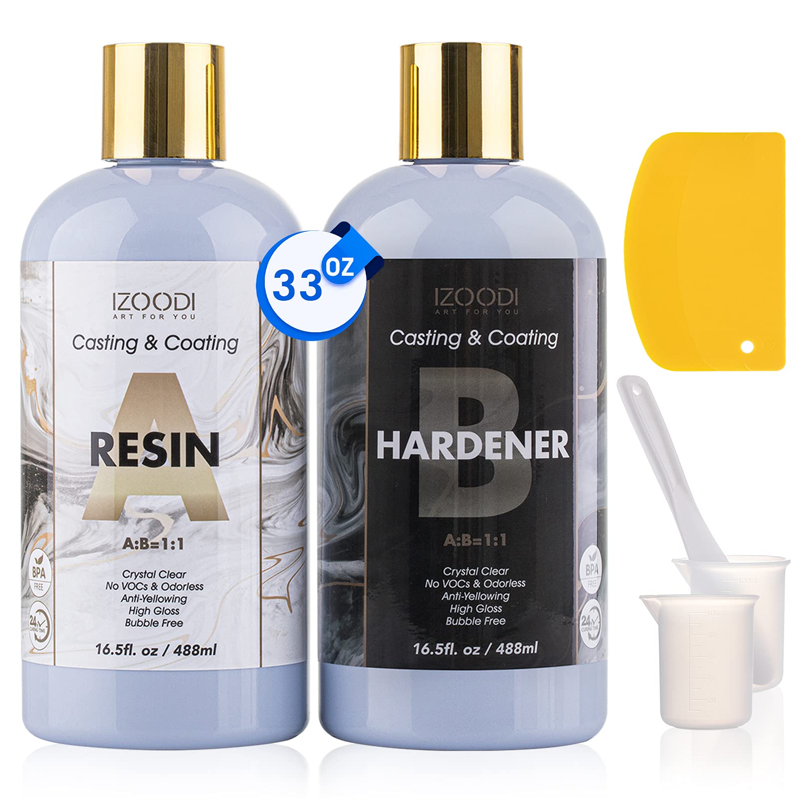 Buy Epoxy Resin Kit, 33oz Crystal Clear Casting and Coating Art Resin