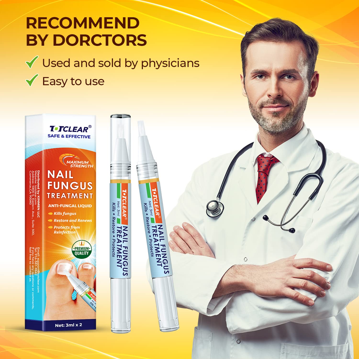TOTCLEAR Nail Repair Treatment for Toenail and Fingernail,Toenail Nail Treatment,Nail Repair Pen Renew Damaged Discolored Foot & Toenails, 2 PCS : Beauty & Personal Care
