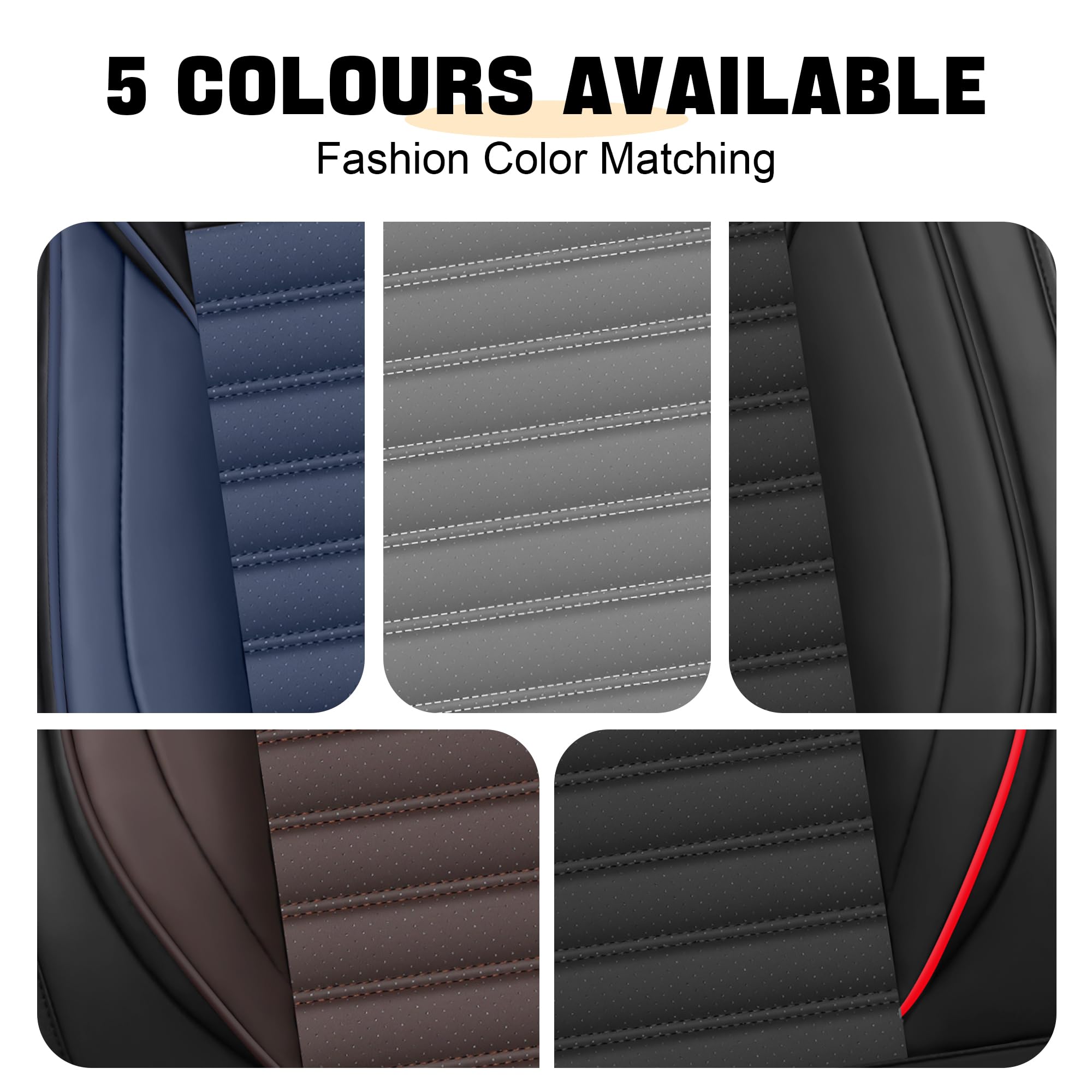 Car Seat Cover for Ford Escape 2000-2026 Full Coverage Nappa Leather Car Seat Protector Fashion Anti-Slip Waterproof Breathable — view 8