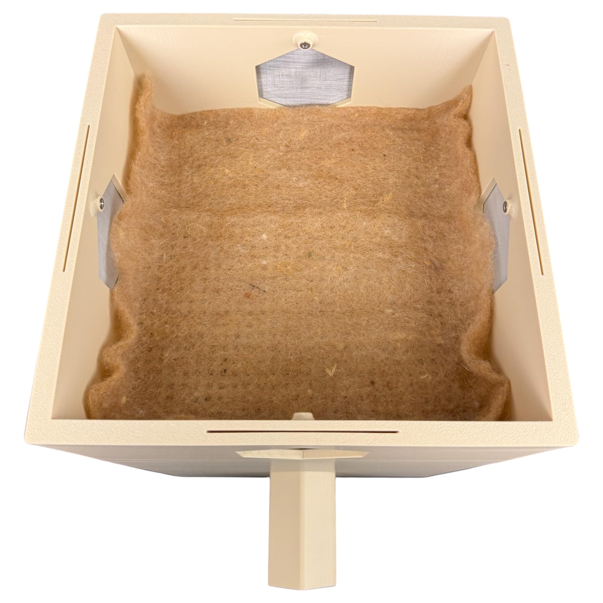 Premium Hummelhaus mit Klimaaufsatz, inkl. Nistmaterial & Schafwoll-Wärmevlies – wetterfest & langlebig (Beige)