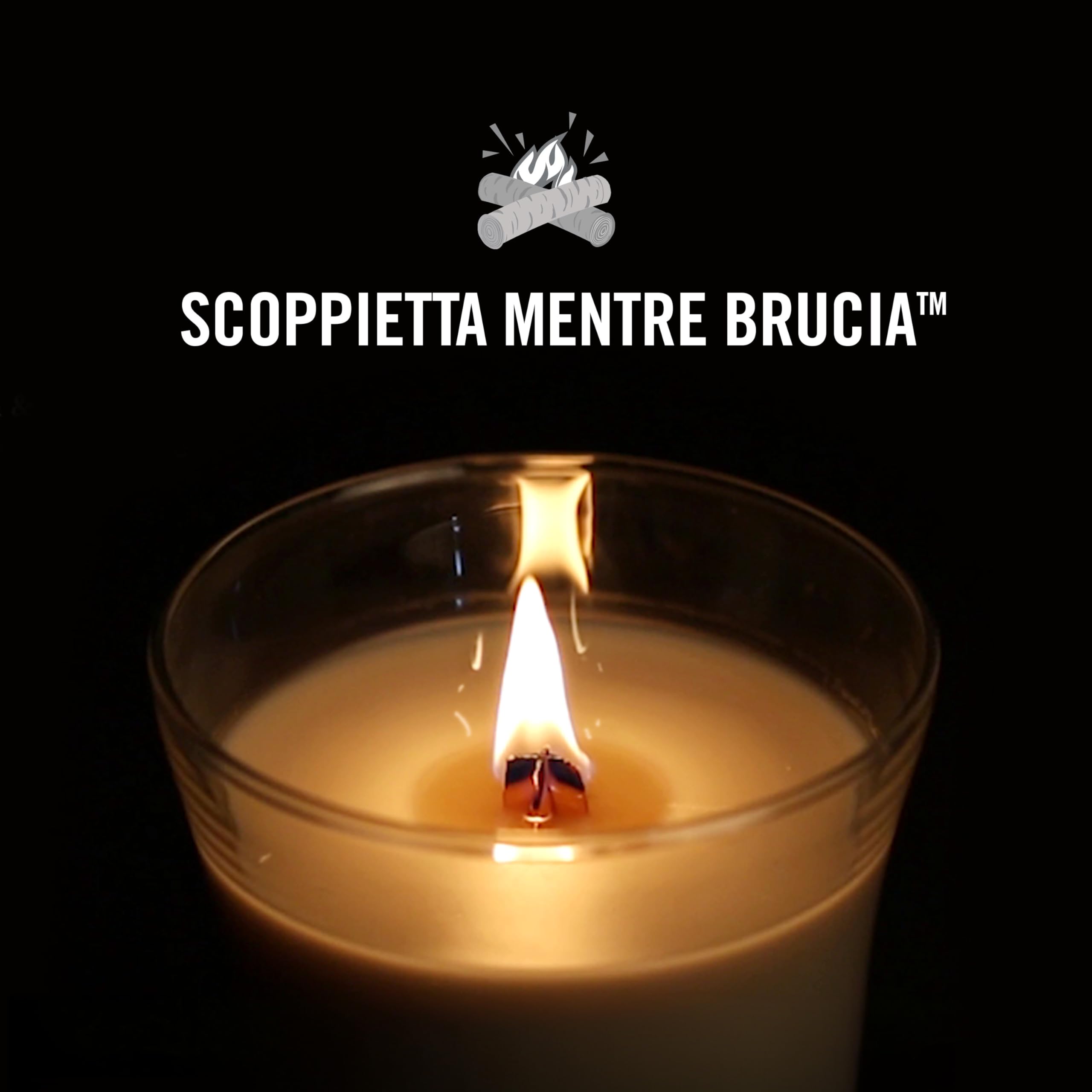 WoodWick Candela profumata Hourglass mini con stoppino crepitante | Lavanda e cedro | Durata della fragranza: fino a 20 ore