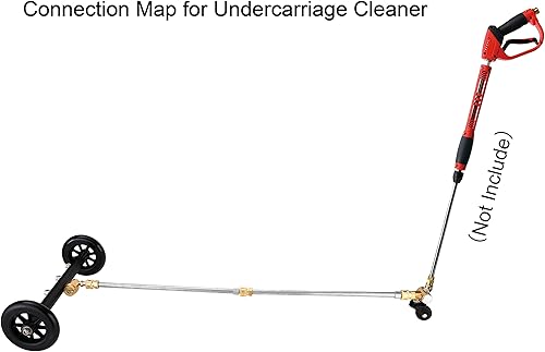 Miniatura 2 de Tool Daily Rueda giratoria limpiador de tren de rodaje para lavadora a presión, lavado de autos debajo de la carrocería, conector rápido de 14