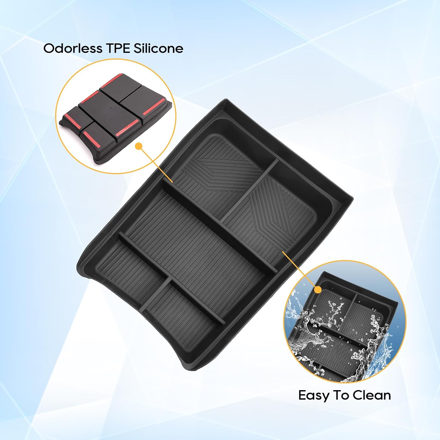 LFOTPP for 2022-2025 Rivian R1T R1S Center Console Organizer LOWER Rivian R1T R1S 2022 2023 2024 2025 Console Tray Rivian R1T R1S Accessories Console Organizer Armrest Tray Storage Box