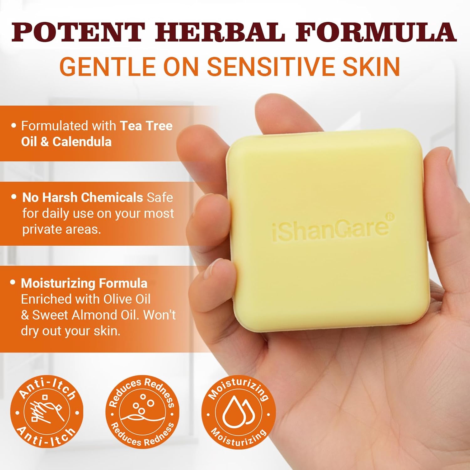 ishancare Balanitis Treatment for Men: Tea Tree Oil Soap & Organic Natural Cream – Natural Intimate Care Set for Itching, Redness, Dryness & Chafing – Calms Redness & Restores Comfort for Men