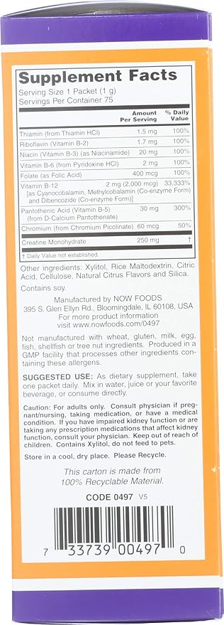 Now Foods B-12 Instant Energy Packets 75 Sobres miniatura 6