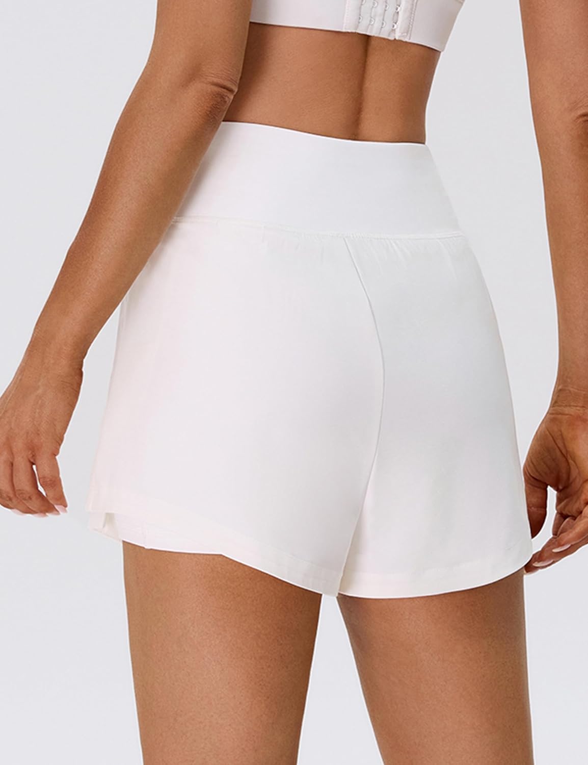 BMJL Womens 2 in 1 Running Shorts High Waisted Athletic Workout Flowy Tennis Skort with Pocket - Image 2