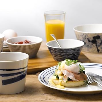 Royal Doulton Dinner Set, Stoneware, Designed to Mix & Match, 1815 Pacific Dinnerware Set, Blue Lines, 16 Piece Set