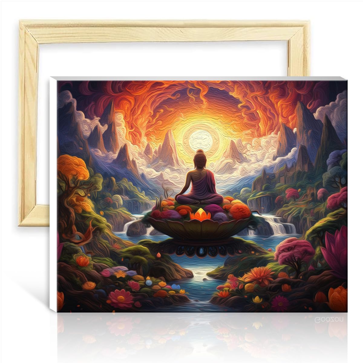 TANGFEIY Paint by Numbers Kits Buddha DIY Paint by Numbers Adults Beginner Acrylic Number with Paintbrushes Graffiti Lover Picture NO Frame(60x75cm)