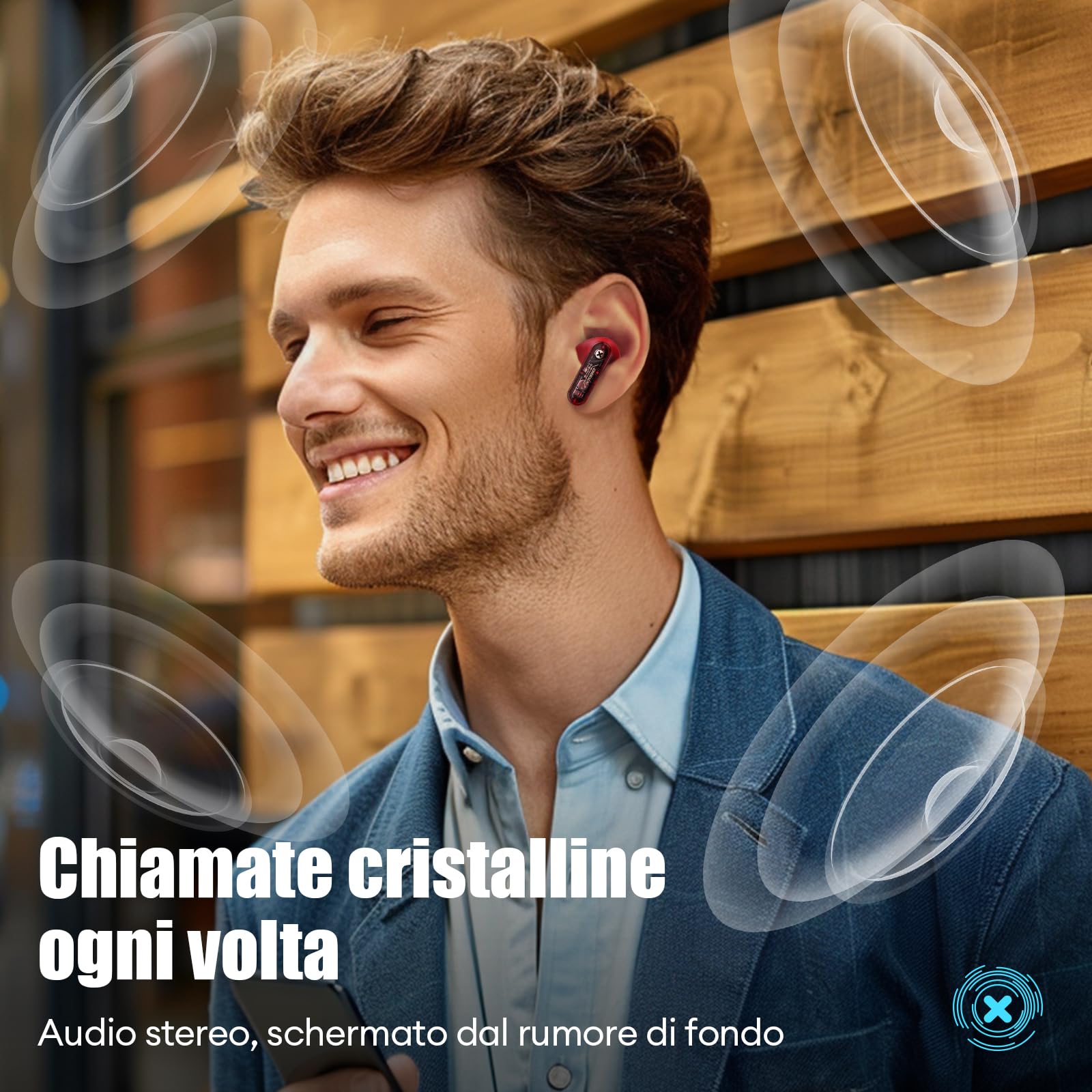 ZOMBIES CAT Cuffie Bluetooth Auricolari Bluetooth 5.3 40H Playtime HiFi Stereo Auricolari esclusivi effetti luce Cuffie Touch Control Auricolari In Ear per IOS Android, B2 Rosso