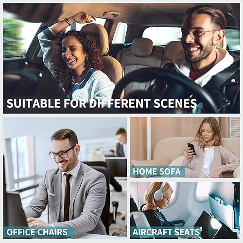 Miniatura 8 de FLORICH Cojín de asiento y almohada de apoyo lumbar para silla de oficina, almohada para reposacabezas de cuello de automóvil, 100% espuma