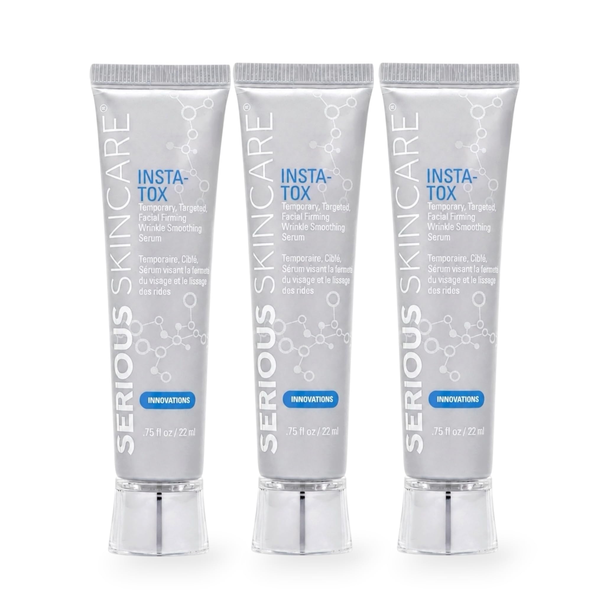 Serious Skincare INSTA-TOX Instant Wrinkle Smoothing Serum .75 Oz 3-Pack