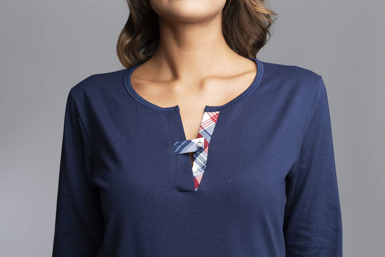 Italian Fashion Pyjama Femme Coton | Ensembles de Pyjama Femme | Pyj' Hiver Chaud de Noël | Vêtements de Nuit | 2 Pièces avec Haut à Manches Longues et Pantalon S-XXL