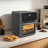 2.64 Gal All-in-One Air Fryer Oven with LED Touchscreen(Gray), Automatic Metal Air Fryers 1350w Toaster Oven with 0-60 Min Time Adjustment Countertop Air Fryer — image 3