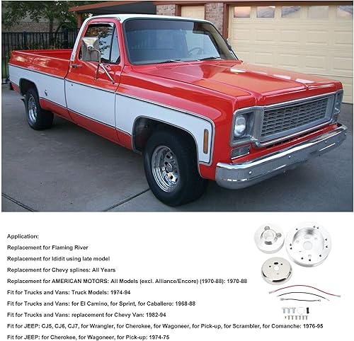 Miniatura 3 de Acouto Kit de adaptador de cubo de volante de 5 y 6 orificios para Flaming River para Chevy Splines para camiones y, aluminio pulido Billet plata