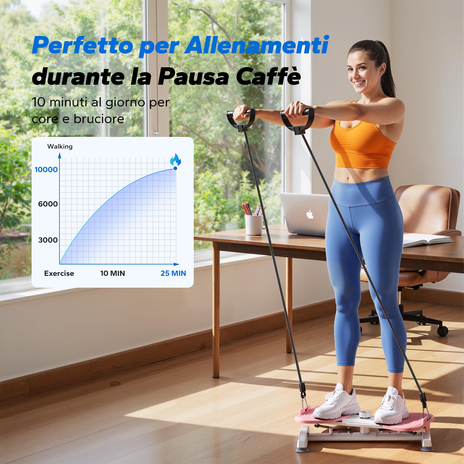 MERACH Twist Waist Disc Board per le Donne, Waist Whisper con 2 Fasce Elastiche, Pedana Rotante Dimagrante per Allenare Core e Fianchi, 136KG Max per Fitness & Ginnastica - Rosa (Pro)