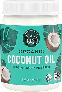 Island Fresh Organic Coconut Oil (54 oz) - Organic Virgin Coconut Oil Great for Baking, Versatile Cooking Oil, DIY Hair Oi...