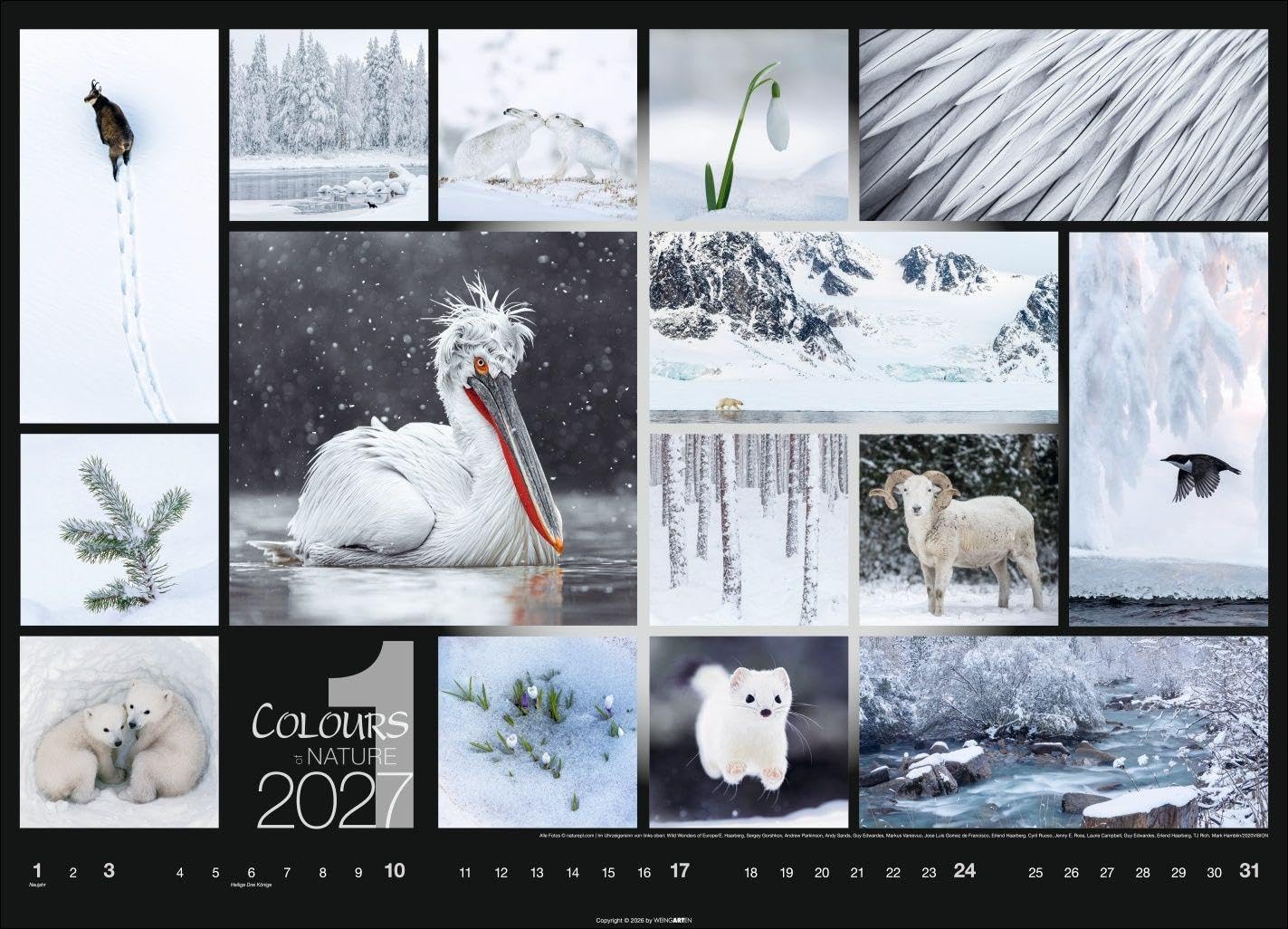Colours of Nature Kalender 2027: Großer Foto-Wandkalender im Querformat 68 x 49 cm. Natur-Kalender 2027 mit harmonischen Bild- und Farbkompositionen für jeden Monat.