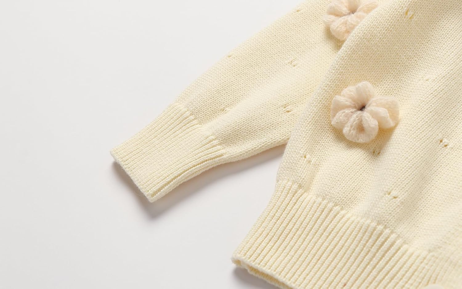 Baby Girl Cardigan 3D Floral Crewneck Cotton Knit Sweater Cardigans 12M-5Y - Image 6