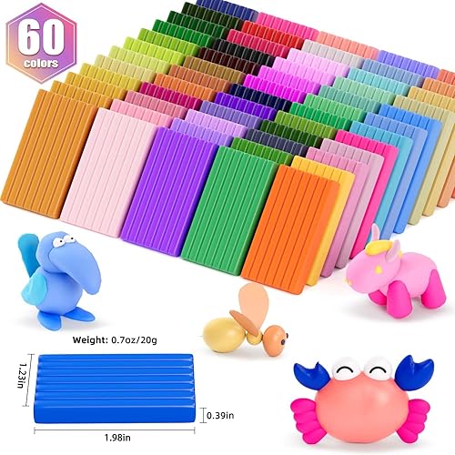 Miniatura 10 de Polymer Clay 51 Colors, CiaraQ Modeling Clay for Kids, Oven Bake Clay with Sculpting Tools, Non Toxic, Ideal for Sculpture, Crafting, DIY Projects.