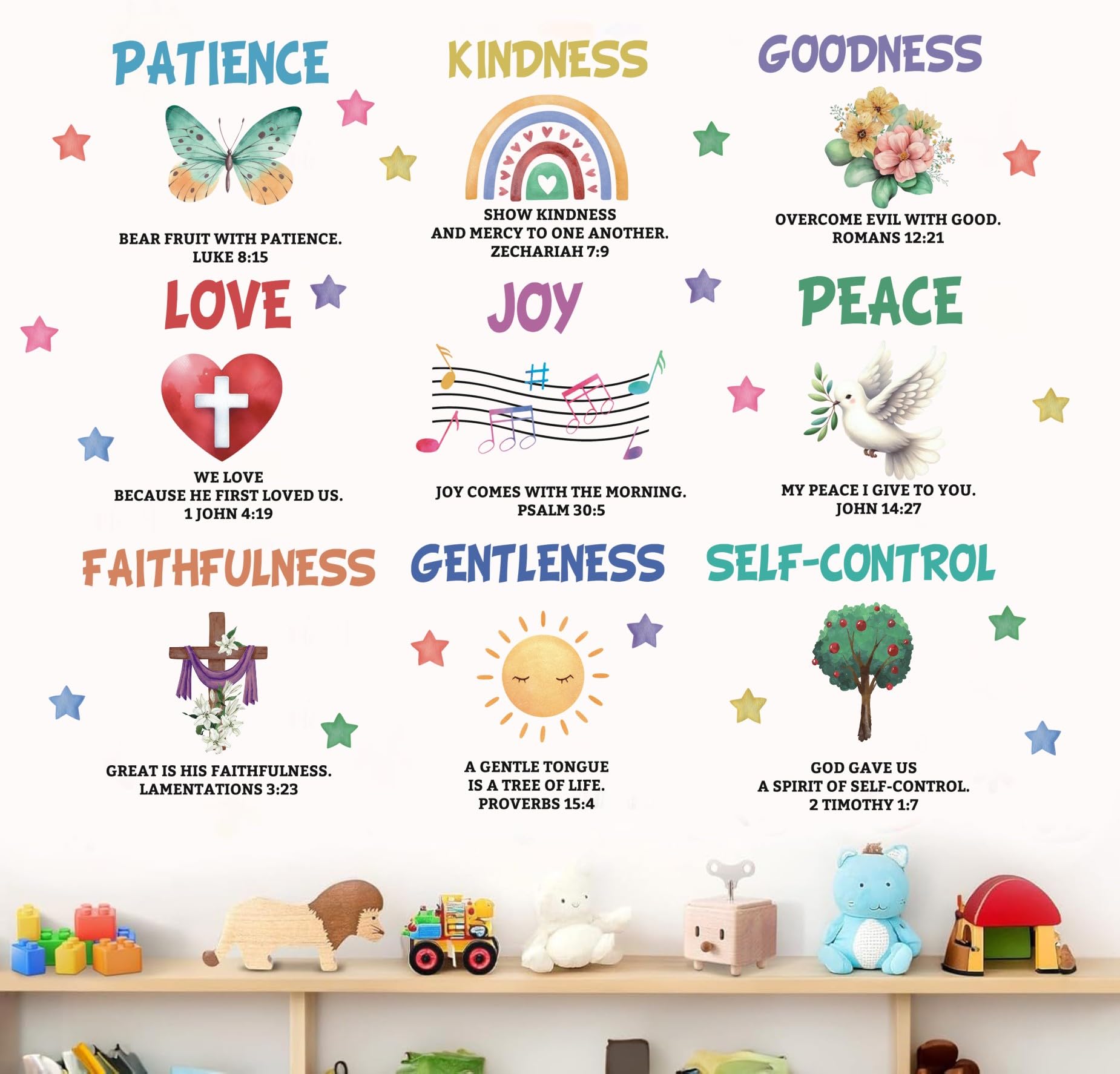 TOARTi Christian Bible Verse Wall Decals Children Inspirational Religious Wall Sticker Christian Scripture Decals Motivational Religious Stickers Classroom Church Sunday School Decoration - Image 3
