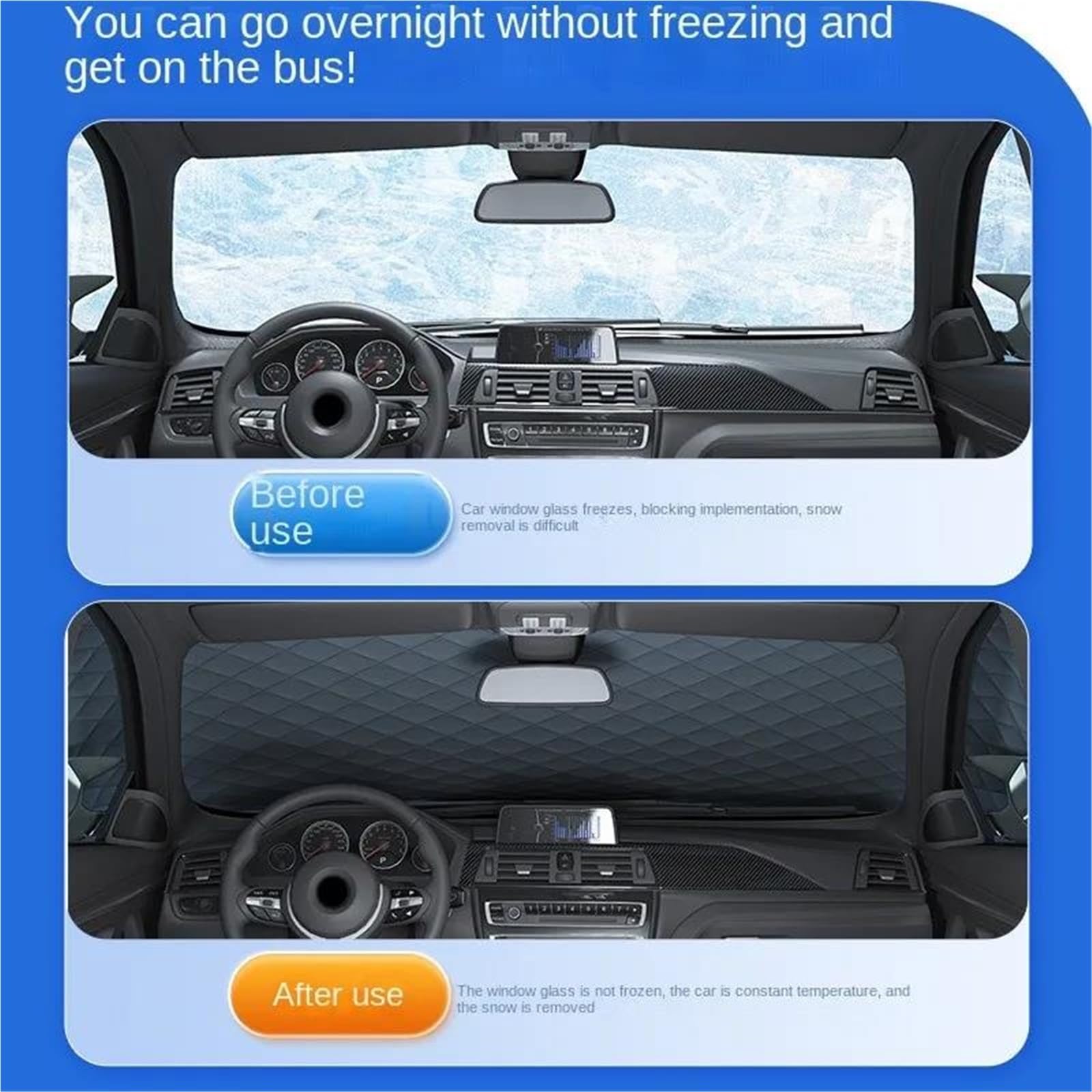 Copertura Parabrezza per Neve E Ghiaccio Copertura Parasole Parabrezza per Auto Protezione Parasole per Neve Parabrezza Anteriore Magnetico