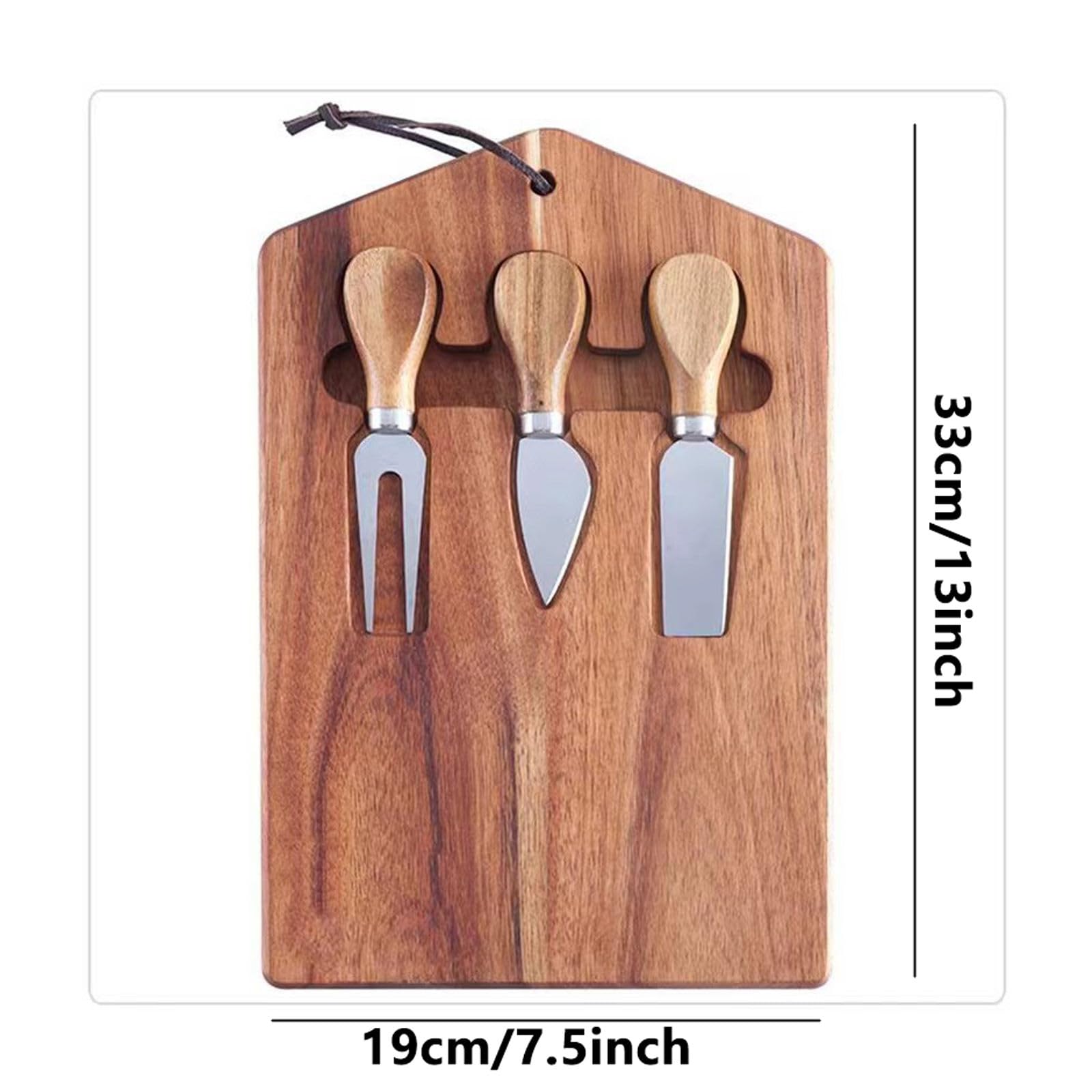 DREWIT STAR Wood Pizza Cheese Home Creative Cutting Board Kitchen Chopping Board Solid Wood Cake Plate (Rectangle Cheese Board) 1