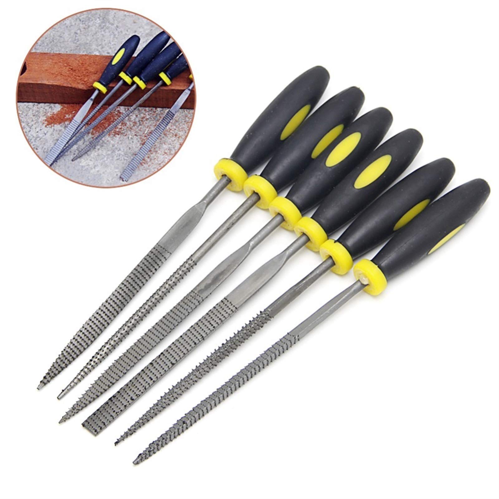 Limas de metal for acero, herramientas mecánicas, Lima de escofina de metal, 6 piezas de lima de metal pequeña de 140 mm, herramienta de madera, herramienta de lima manual for carpintería, lima resist